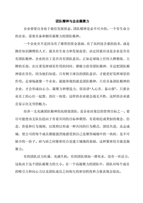 公司凝聚力短文（公司凝聚力及团队精神文章）-图1