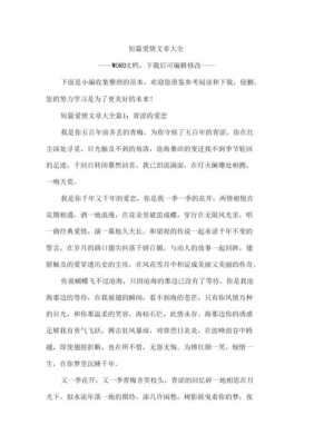 关于爱情描述的短文（关于爱情描述的短文阅读）-图3