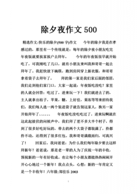 关于除夜的短文（除勺夜作文500字）-图3